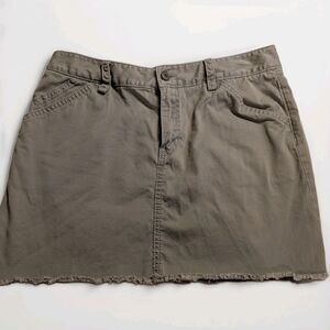 GAP Jeans Women's Solid Khaki Twill Stretch Pencil Short Skirt Pockets  S 8 105